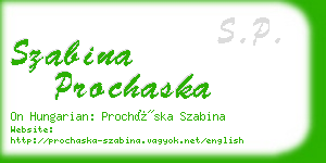 szabina prochaska business card